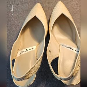 Impo Sling-back Pumps, Ivory, Woman's Size 10.